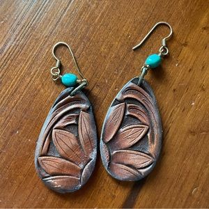 J. Forks Leather Earrings